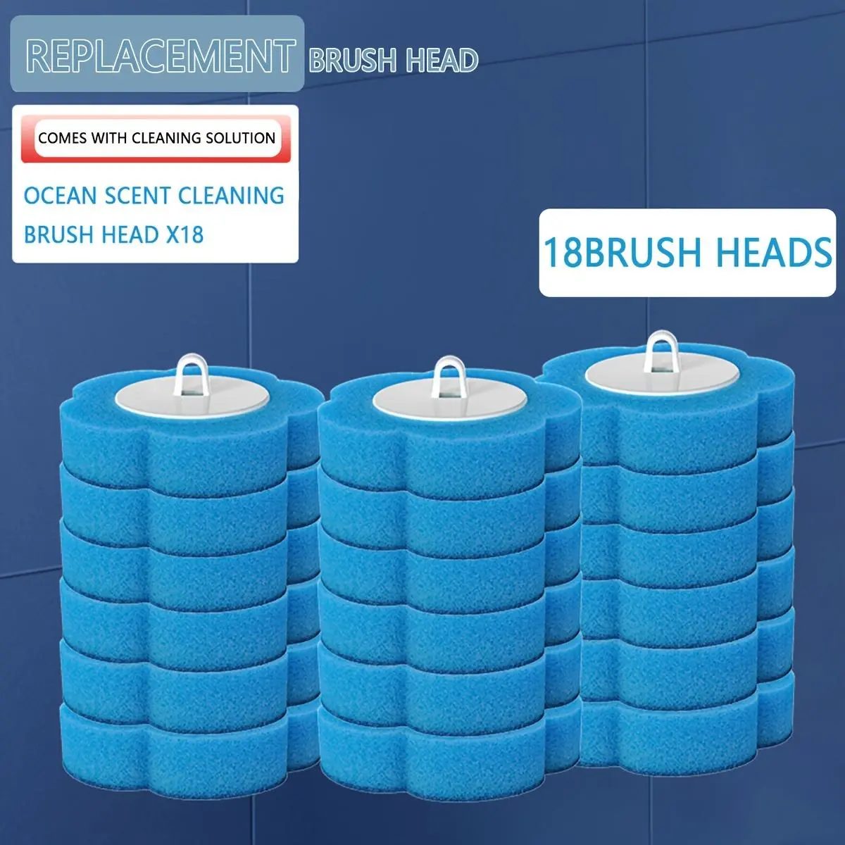 One-time toilet brush replacement head, Easy installation design, suitable for bathrooms, toilets and commercial use, bathroom accessories, essential items for toilet hygiene, compact storage design, Cleaning Supply