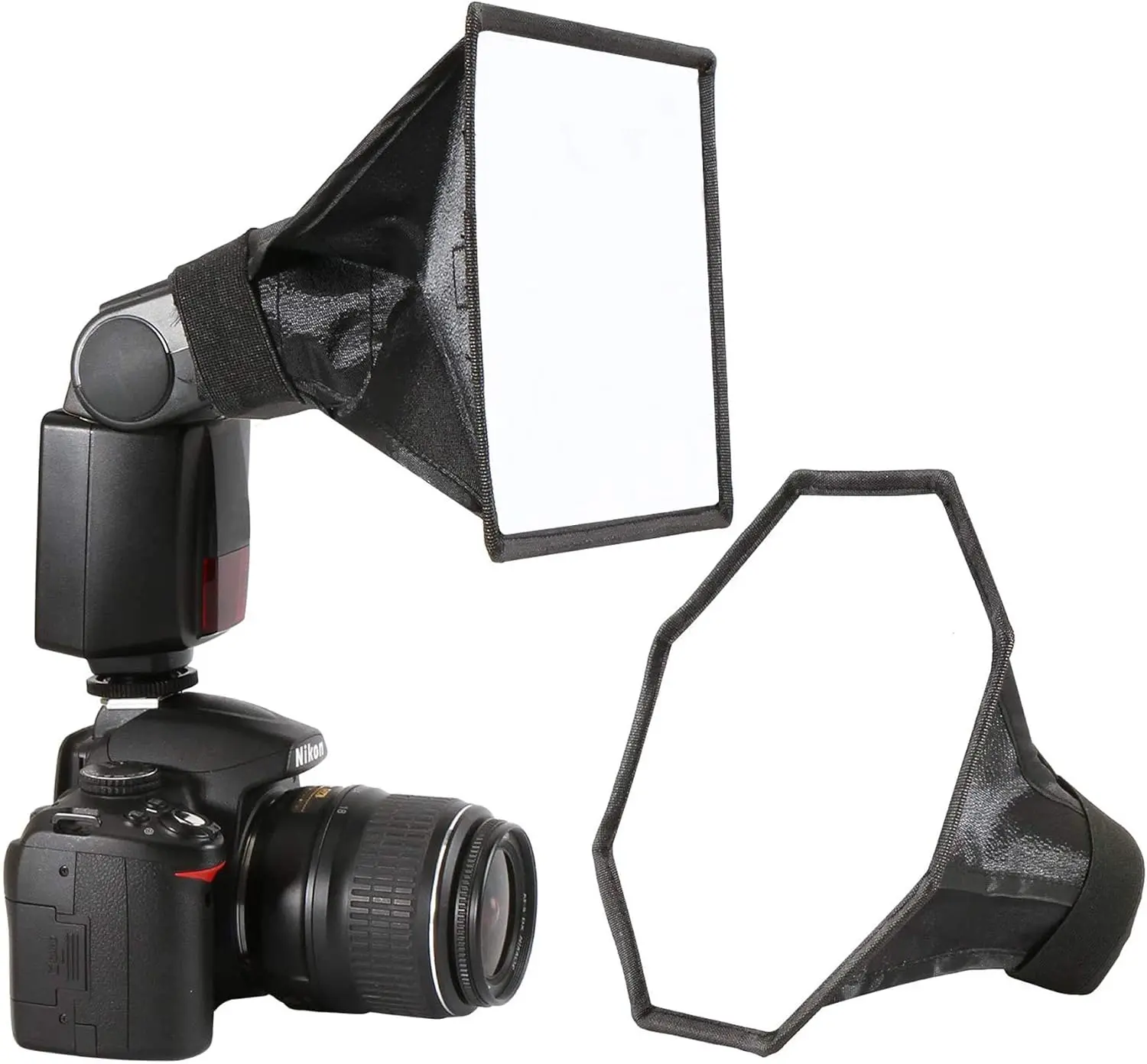 Flash Diffuser Light Softbox, [2 Pack] Speedlight Softbox Collapsible with Storage Pouch - 8" Octagon Softbox + 8"x6" for ,  and  Speedlight
