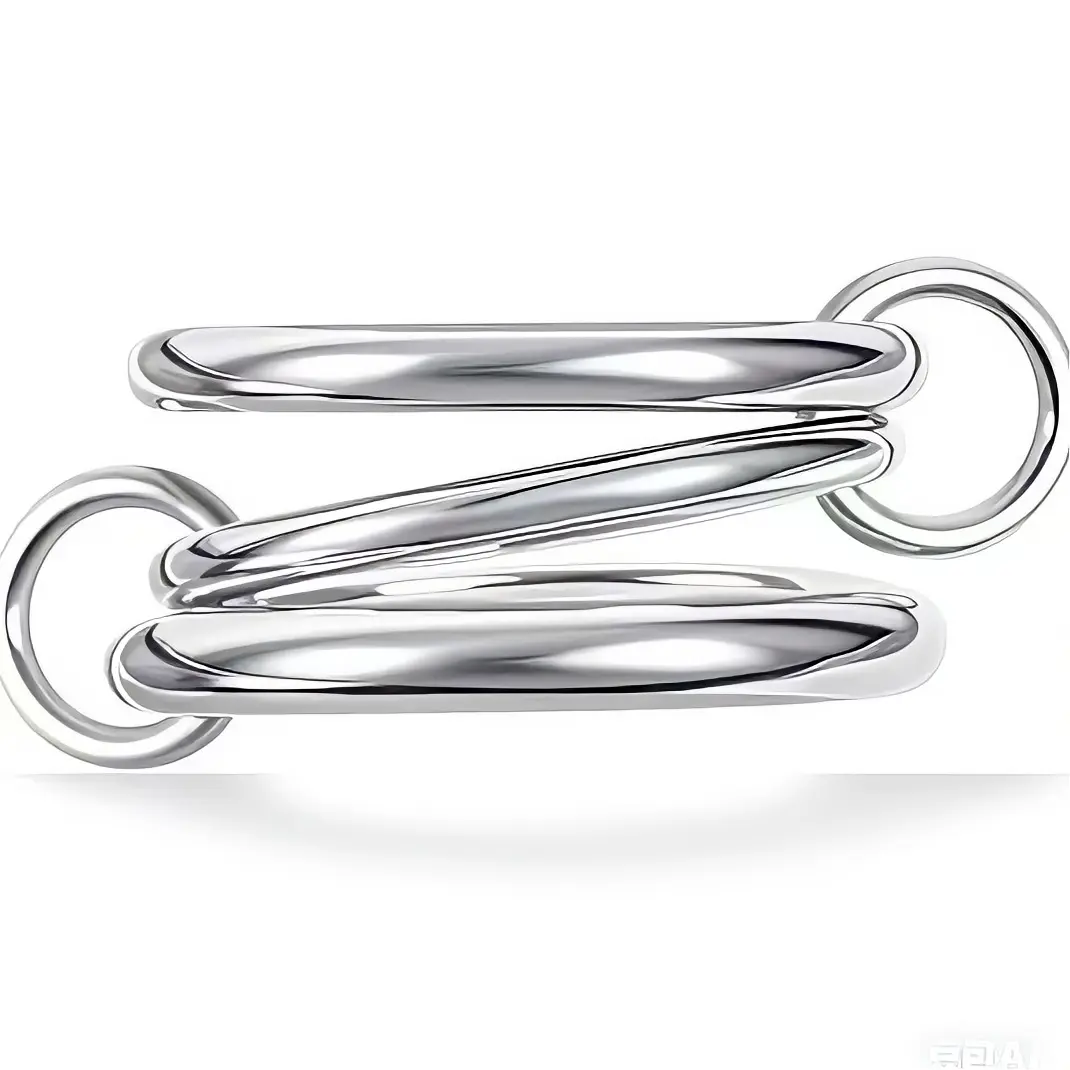 Minimalist Two Tone Gold & Silver Interlocking Paperclip Ring, Sparkling Paved Cubic Zirconia Chain Link Stackable Band, Trendy Linked Design Statement Fashion Ring, Ideal Jewelry Gift For Women