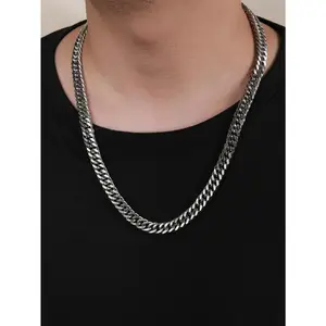 Thick Cuban Link Chain Necklace, European-American Style, Hip-Hop Street Trend Chain & Link Costume Jewelry, Cuban Link Chains