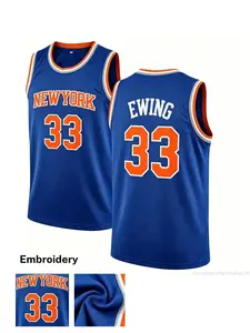 Men's Basketball Jersey No. 33 Embroidered Breathable Training Top, Athletic Workout Tops, Sports Top, Loose-Fit Sleeveless Shirt S-Xxxl, Casual Letter Pattern