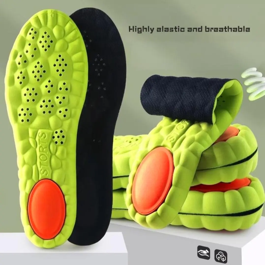 Unisex Thick Soft Sports Shoe Insoles, Anti-Odor Breathable High Elasticity Shock Absorption, Comfortable Non-Slip Foot Support Pads