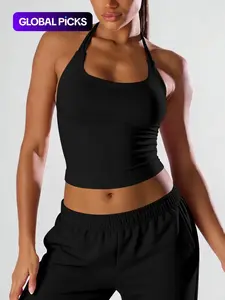 Women's Tight-Fitting Halter Sports Top, Comfortable Fashion Workout Gym Yoga Top, Multi-Color Outdoor Fitness Running Top, Yoga Workout Vest