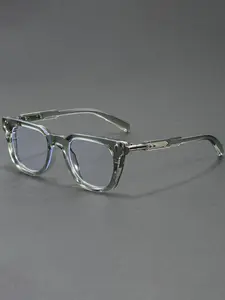 Portable Square Frame Glasses with Metal Hinges Versatile Glasses for Travel and Commuting for Both Men and Women PC Frame Eyewear