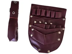 Hairdressing Tool Belt Adjustable Scissors Holder Leather Hairdresser Bag