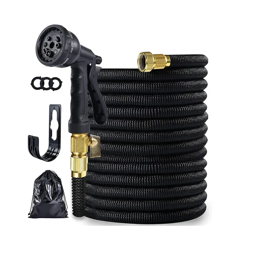 75 Inch Expandable Garden Hose Set Anti-Kink Flexible Water Hose for Gardening and Car Washing