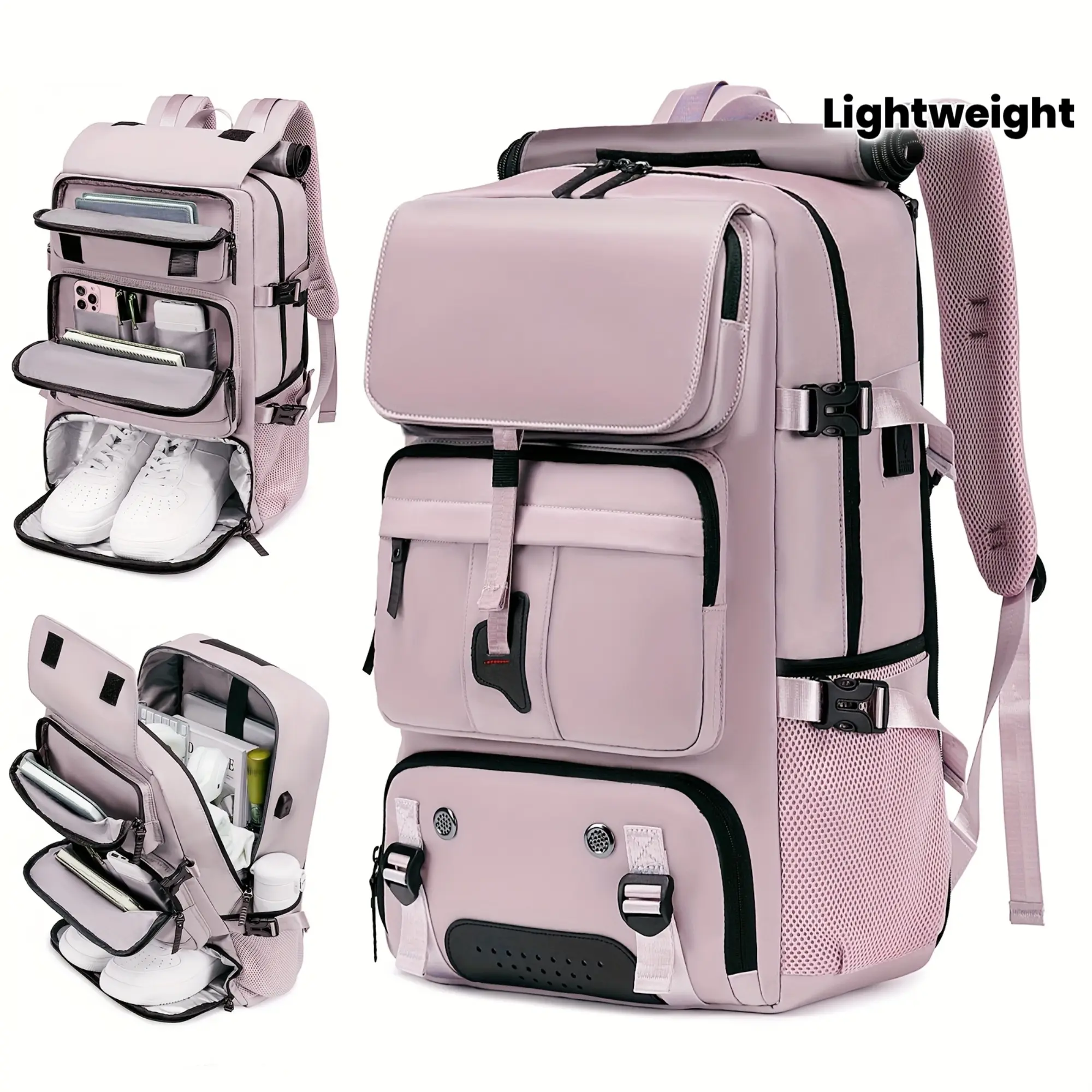 16-Inch Classic Casual Travel Backpack - Lightweight Nylon Multifunctional Laptop Bag for Female, Business Carry-On, Outdoor Hiking (Tablet & Computer Accessory)