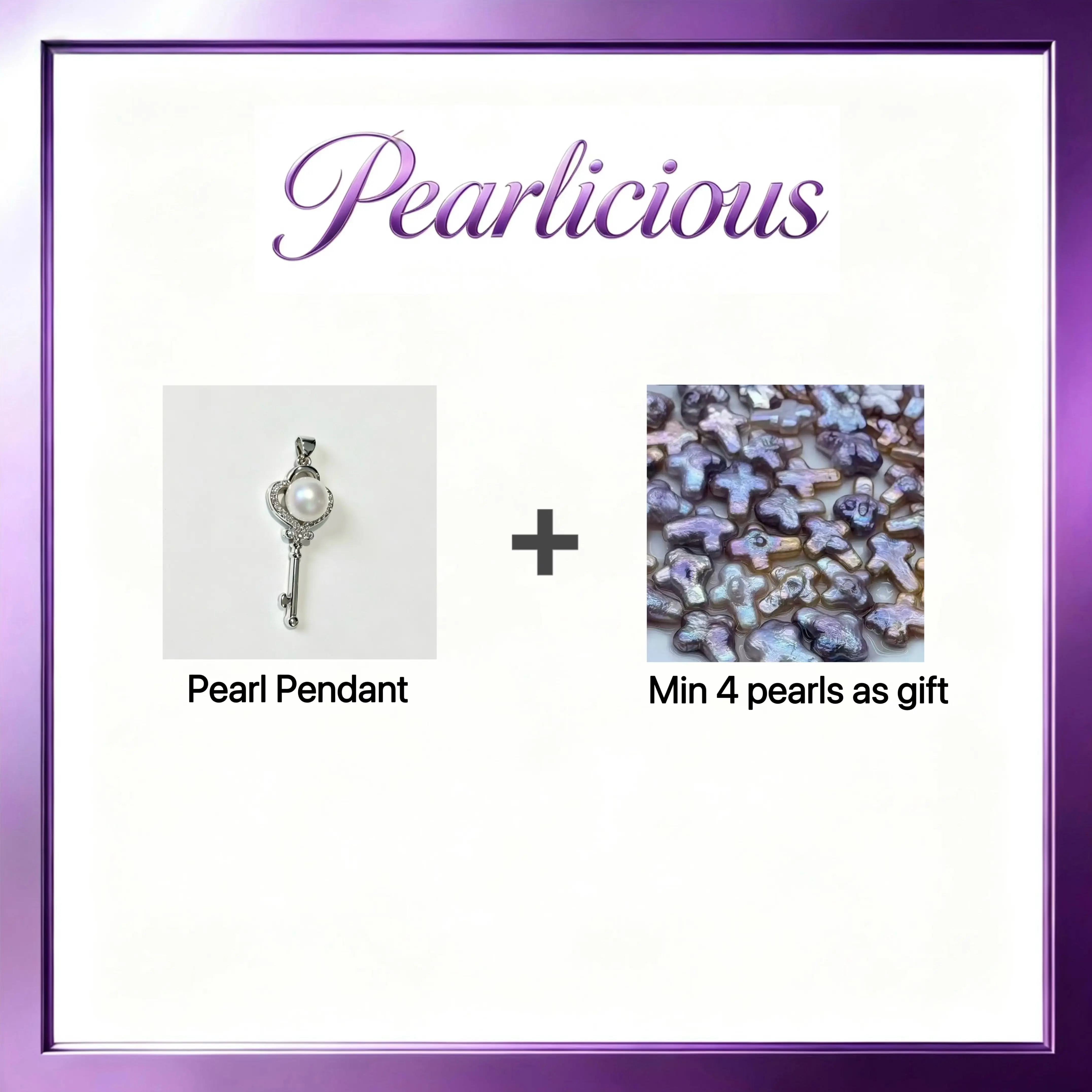 Pearl pendant with Freshwater Colorful cross Pearl Gift (4 Pearl)[live opening] / Freshwater Pearl Pendant Random Pearl Color In Jewelery