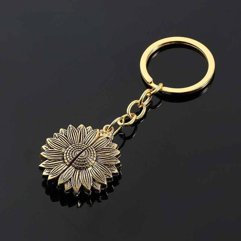 Sunflower Keychain Inspirational Gifts for Women Men Birthday Christmas Gifts for Best Friend Student Graduation - Keep Fucking Going Keychain