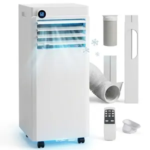 Garvee 8000 BTU Portable Air Conditioner, 5-in-1 for Apartment, Office, Bedroom,Garages,Dorms,Portable AC for Rooms to 350 Sq. Ft. with Cooling, Dehumidifier & Fan Modes, Remote, LED Display, 24H Timer, Window Kit, Small AC Unit for Bedroom, Office