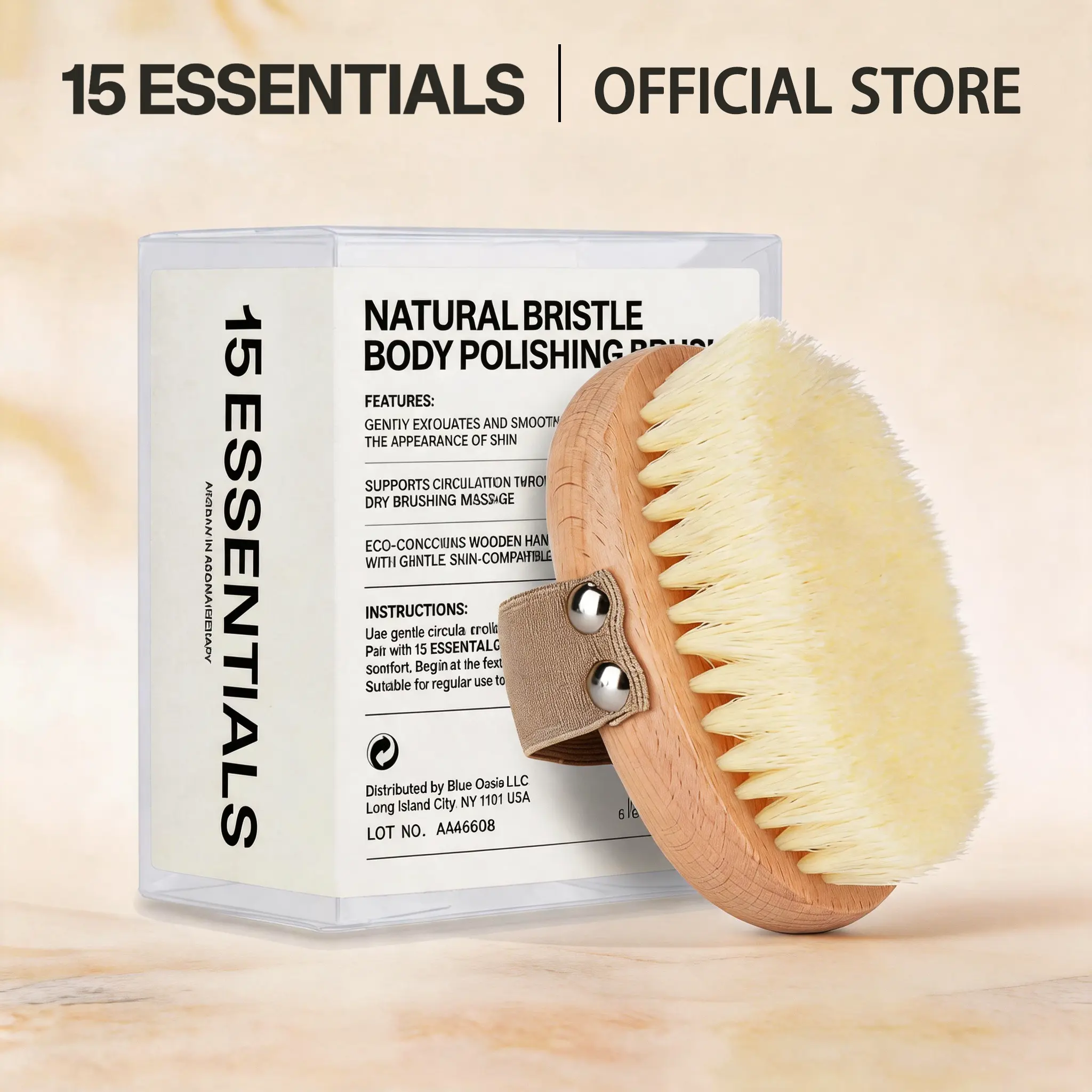 Natural Bristle Dry Body Brush for Exfoliation & Lymphatic Drainage – Cellulite Massage Brush for Smooth Skin & Circulation Boost Body Care Tool sohochic