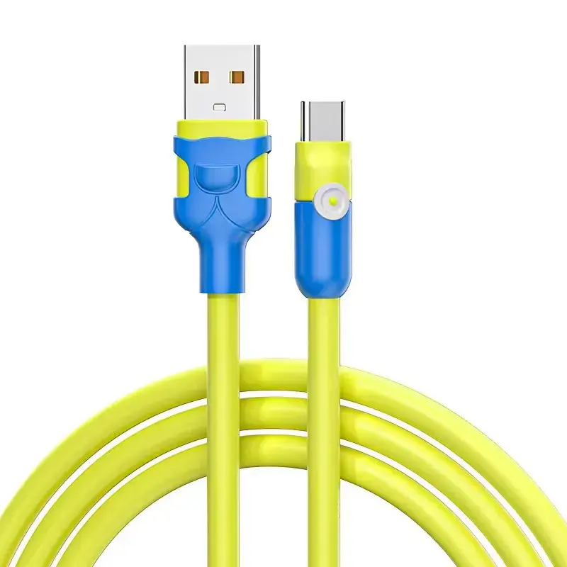 Cartoon 6FT Liquid Soft Silicone USB to Type C 6A Fast Charging Cable for Samsung Galaxy, Google Pixel, iPhone 16/15, LG, more