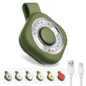 【Summer Survivals】Joytutus Rechargeable Magnetic Clip-On LED Work Light - Hands-Free Flashlight with 6 Brightness Levels, 3 Color Modes -LED Decoration Lamp for Automotive Car Repair, Camping Use Summerwins (Green)