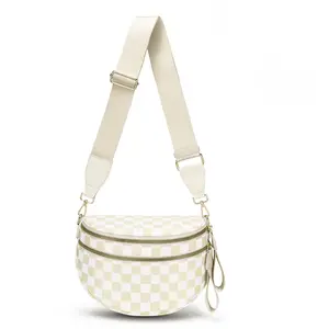 Y2K Checkerboard Crossbody Bag - Lightweight Anti‑theft Adjustable Strap Purse for Everyday, Travel & Nightout