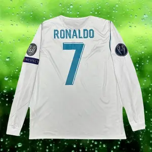 2017 2018 Home White No.7 Ronaldo Long Sleeved Soccer Jerseys