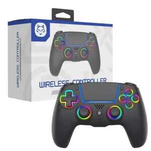2026NEW Anti-Drift PS5 Pro Wireless Controller with 7 RGB Colors Lighting Dual Vibration Turbo 6 Axis Gyro Sensor Programmable Headset Jack for PS5 Pro PC MAC iOS Android10 Steam Deck Remote Joystick Colorful