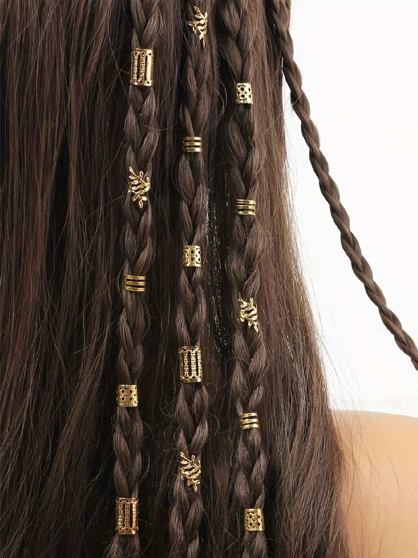 Women's Golden/ Silver Metal Hair Accessories, Fashion Hair Accessories, Braids Rings Cuffs Clips for Dreadlock, Hair Clips for Braids, Braided Hair Clips