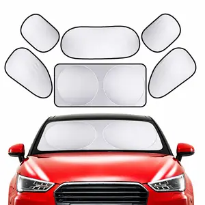 6Pcs Car Window Sun Shades, Full Coverage for 6 Windows, Blocks UV & Insulates Heat to Keep Car Cool, Summer Use, Fits Sedans, SUVs & Trucks