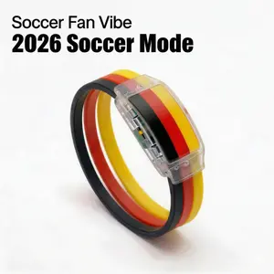 Germany Flag LED Wristband Must-Have Fan Cheering Gear Glowing White Light Panel Black Red Gold 3-Color Silicone Band German Pride Heritage Accessory Night Gameday Stadium Side Switch Ultimate Supporter Gift International Tournament 2026 Gear