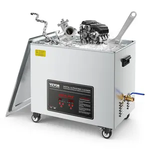 VEVOR 50L Ultrasonic Cleaner, Professional Ultrasonic Cleaner Machine with Cleaning Basket & Digital Display, 840W Stainless Steel Large Cleaning Machine with Wheels for Industrial Parts, Carburetors