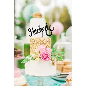 Hitched Horseshoe Country Wedding Cake Topper