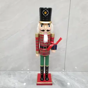 50 cm Wooden Nutcracker Soldier Ornament, 1pc, Home Restaurant Office Decor, Craft Gift, Festival Celebration Atmosphere Enhancer