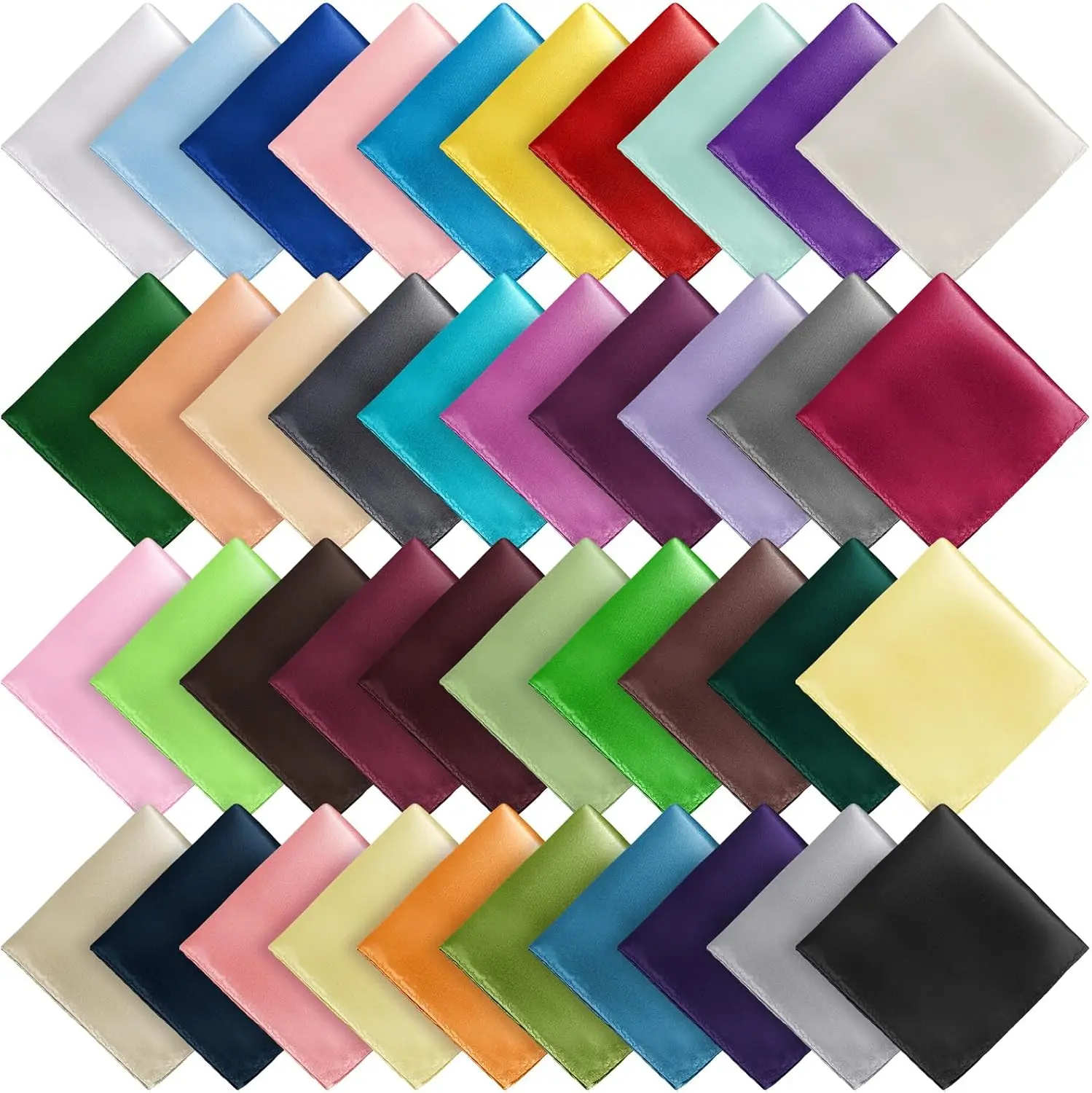 40 Pcs Pocket Squares for Men Assorted Solid Color Handkerchief Suit Pocket Handkerchief Soft Square Handy(Gift)