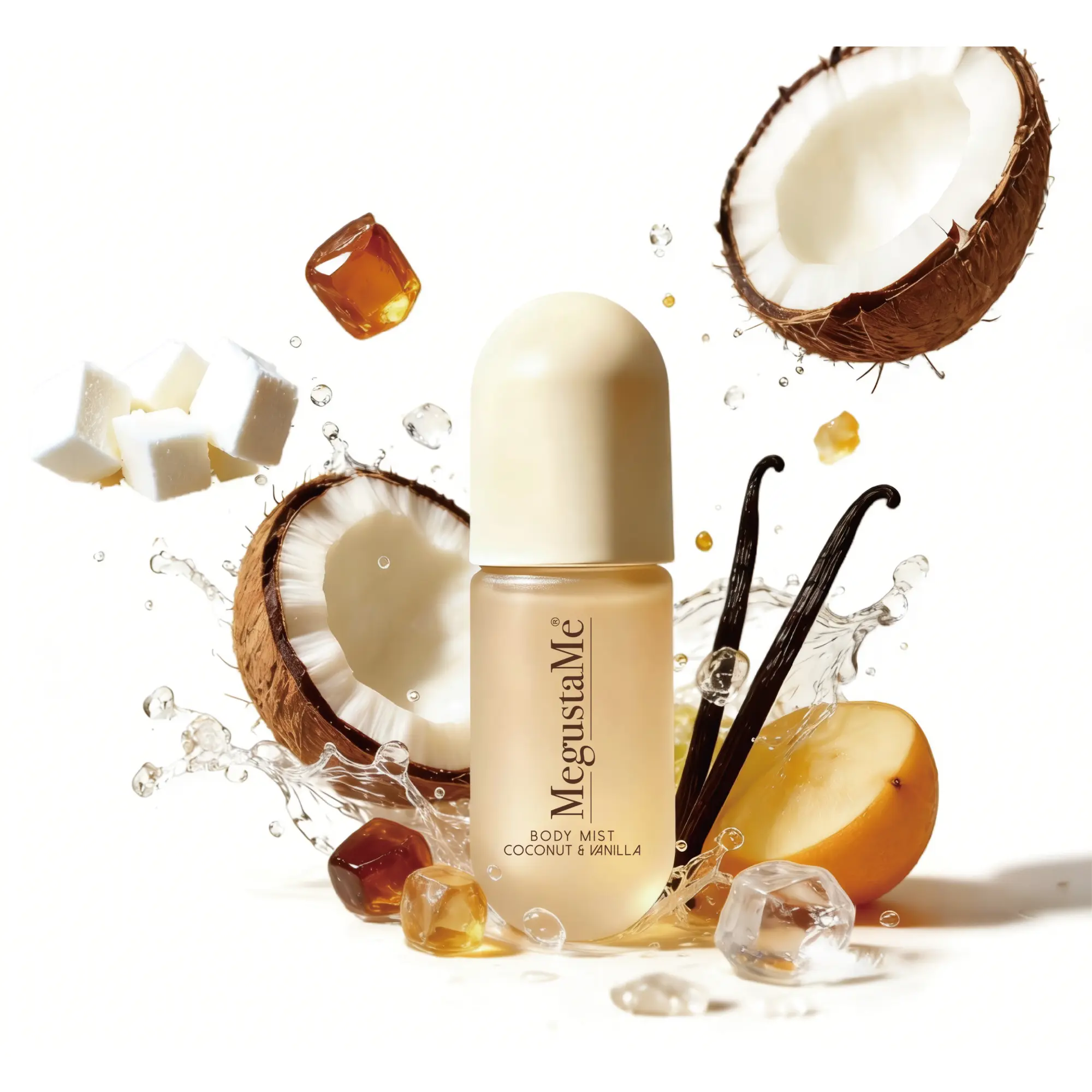 Unisex 4D Hyaluronic Acid Vanilla Coconut Body Mist - Hydrating Layering Perfume Aerosol Can, Warm Fragrance for Body & Hair, Daily Use & Valentine's Day Gift with Moisturizing Technology