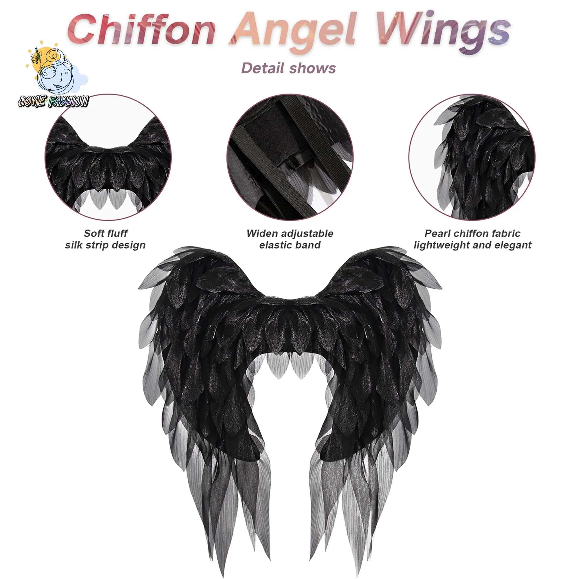 Adult Fairy Wing Set - Lightweight Feather 62*58cm Wings, Halo Headband, Halloween Christmas Pretend Play Cosplay Angel Costume Party Props Festive Accessories, Party Event Props