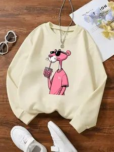 Pink Panther Cute Digital Print Sweatshirt Pullover Pullover