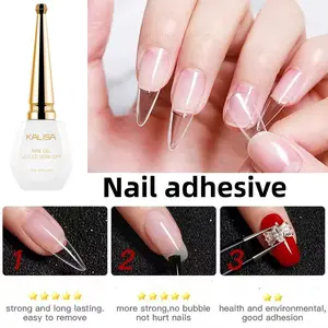 Kalisa Nail Gel Polish UV Glue Adhesive, 15ML Fake Nails Stick-On Solution, Non-Flammable Liquid Formula, Perfect for Nail Art Enhancements
