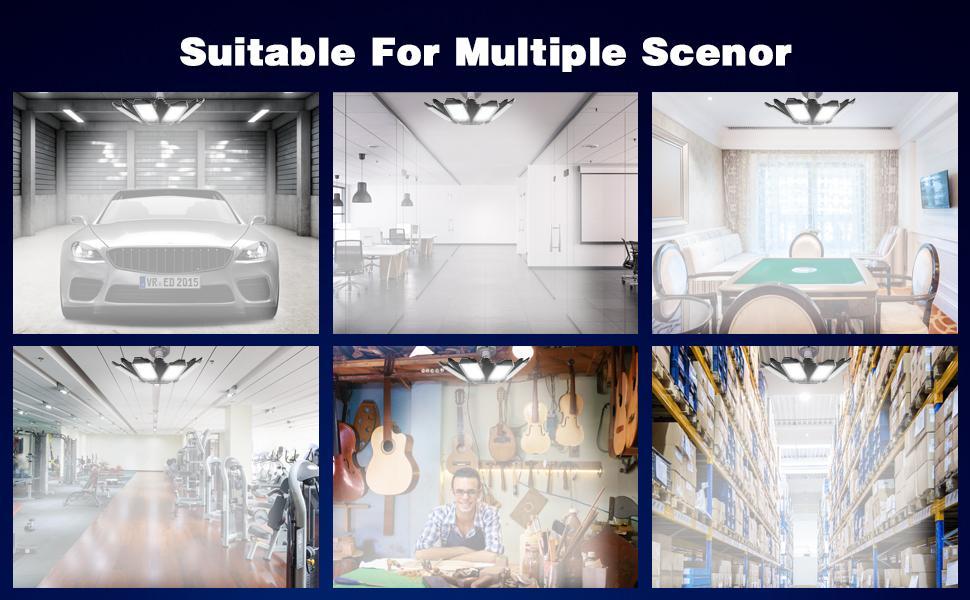 Led Garage Light - 200W 20000LM Super Bright 6500K Garage Lights Ceiling Led w/ 8 Adjustable Panels Compatible for E26/E27 Garage Light Socket Applicable for Workshop Barn Warehouse Attic Led Garage Light - 200W 20000LM Super Bright 6500K Garage Lights Ceiling Led w/ 8 Adjustable Panels Compatible for E26/E27 Garage Light Socket Applicable for Workshop Barn Warehouse Attic