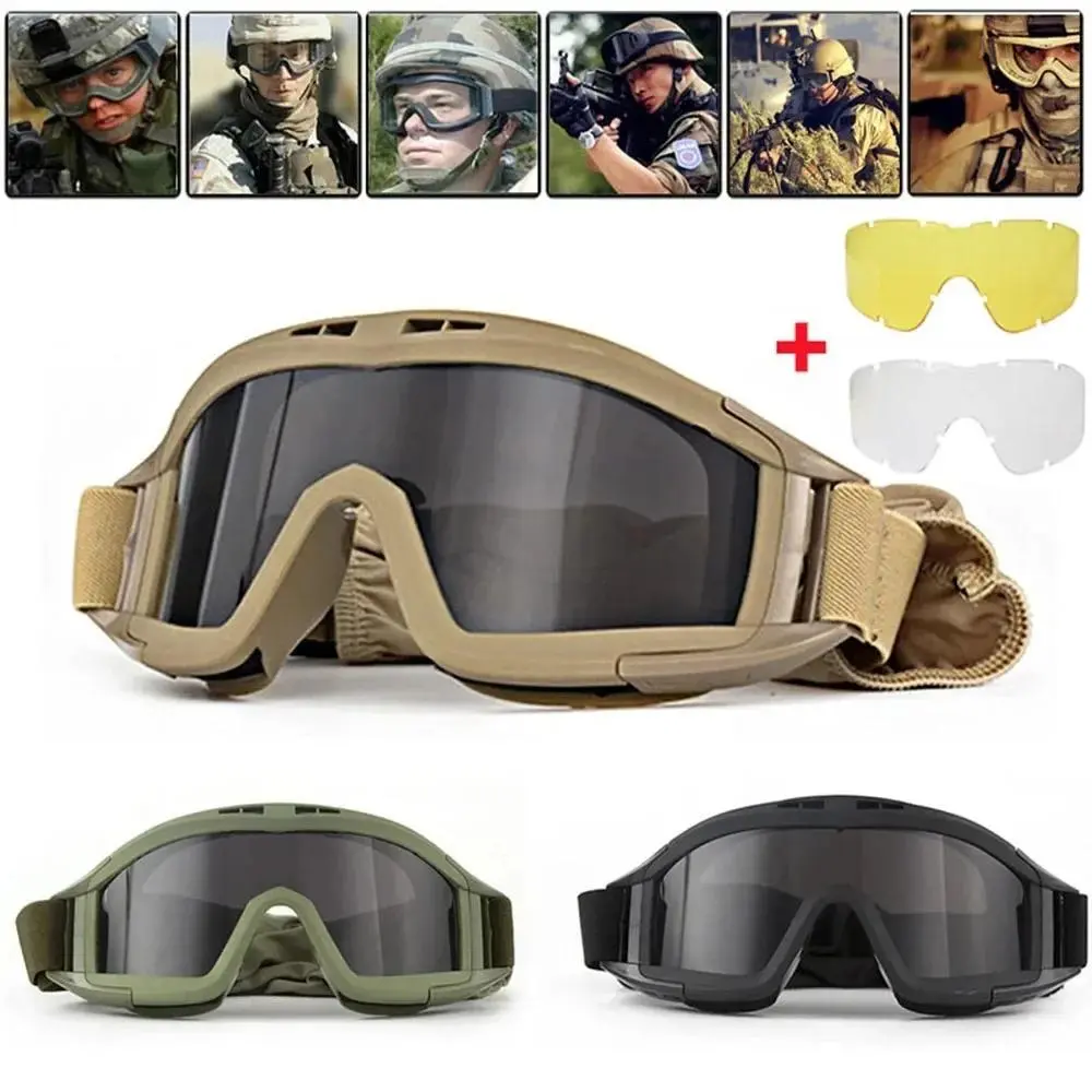 3mm Dual Lens Goggles Adjustable Safety Goggles Outdoor Paintball Goggles Level 1 Industry Standard Faceplate Ventilated Anti-Scratch Shield PC Frame Material