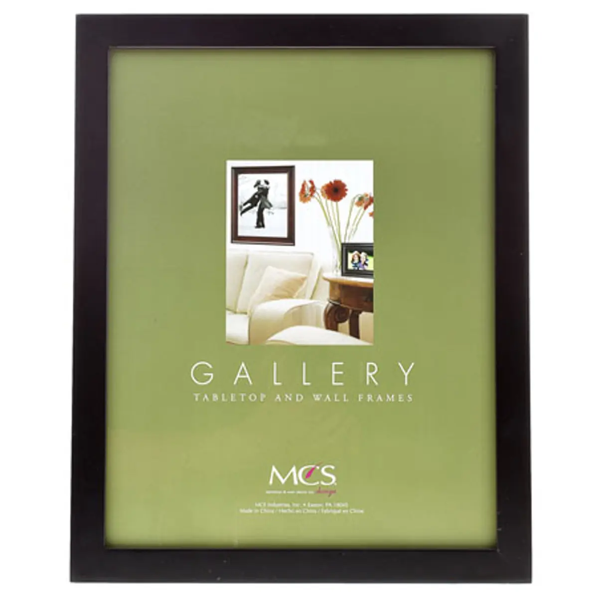 MCS 16x20" Flat-top Series Wood Picture Frame, 1" Width, Black