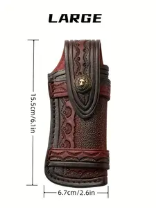 1 piece genuine top-grain leather case, hiking waist bag, portable outdoor camping tool storage leather case, multi-functional tool storage bag, knife sheath, Camping Equipment, Survival Gear