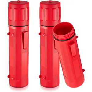 2 Pcs Rod Tube 14 Inch Stick Electrode Container Airproof Waterproof Canister (holds 350mm / 13.7in Rods)(Red)
