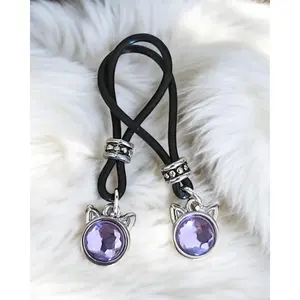 Hey Kitty Violet Nipple Nooses - Adjustable Loop / Non Piercing Nipple Ring Jewelry