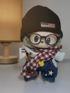 Streetwear for 6.7inch Plush Trendy Doll outfits for labubu No Doll 6pcs Glasses headphone