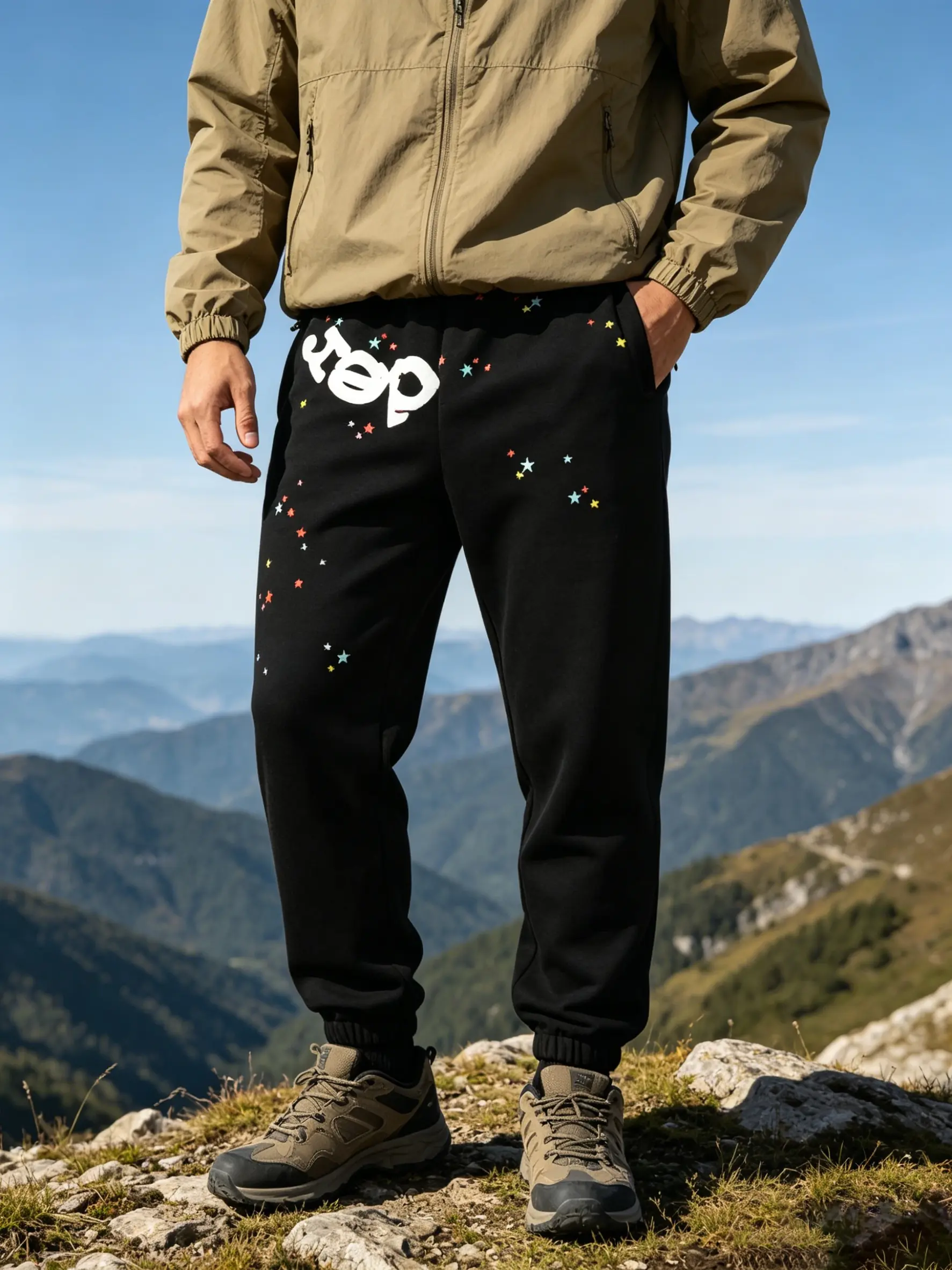 Y2k Men's Oversized Casual Jogger Pants,  Loose Fit Sweatpants, Creative Letter & Pattern Print, Color Block Splatter Detail, Elasticated Waist with Drawstring, Cuffed Ankles for Comfort, Versatile Streetwear for Men,  Fashion Active Trousers