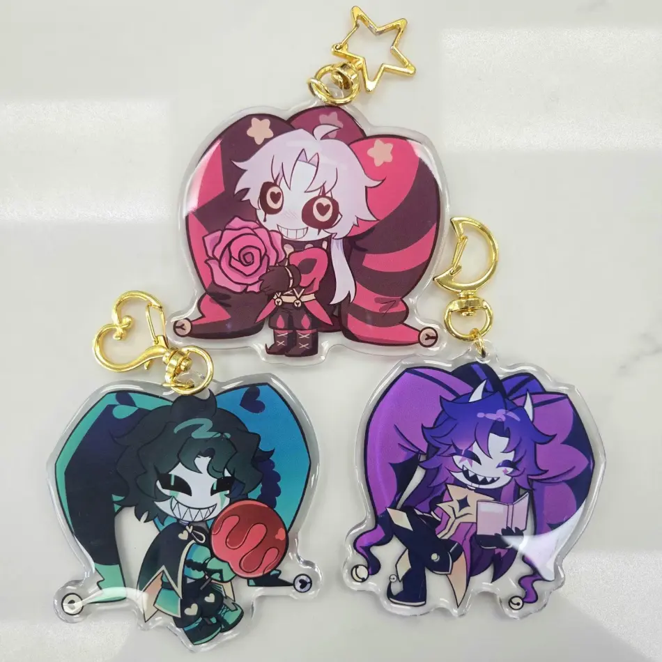 Character Acrylic Keychain, Decorative Pendant for Bags and Keyrings, random 1 pack