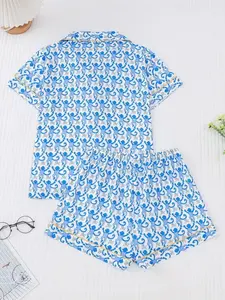 Women's Monkey Print Pajama Two-piece set Loungewear Nightwear Womenswear