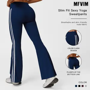 Women's Solid High-Waisted Flared Sports Tummy Control Leggings, Casual Comfortable Breathable Wide Waistband Skinny  for Workouts and Running, Ladies' Activewear, Summer Tight Leggings, Athletic  Yoga pants