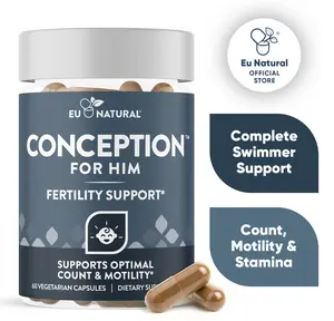 Eu Natural Conception For Him – Fertility Supplements for Men, Male Fertility Booster & Prenatal – Optimal Sperm Count, Motility, Strength – Ashwagandha, Folate, Folic Acid, Magnesium & Zinc Healthy Dietary Fitness