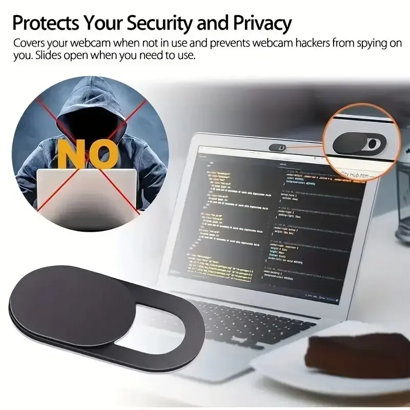 20 Pack Webcam Cover Slide - 0.027in Ultra Thin Camera Privacy Cover for Laptop, Desktop, PC, MacBook Pro, iMac, Mac Mini, Smartphone - Strong Adhesive, Black - Protect Your Privacy & Security