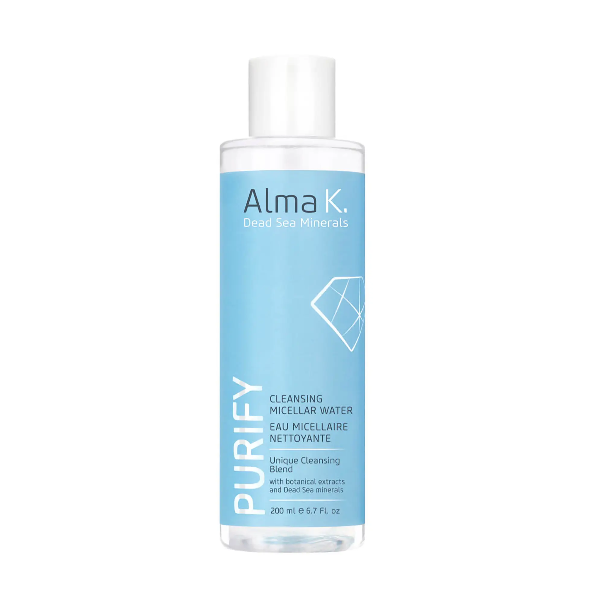 Alma K Cleansing Micellar Water - Soothing Makeup Remover - Non-Drying for All Skin Types - Water-Based Gentle Facial Cleanser with Aloe Vera - 6.7 oz