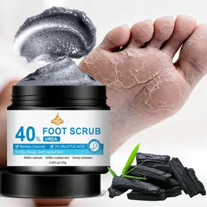 40% Urea Foot Scrub Exfoliating Foot with Bamboo Charcoal and 2% Salicylic Acid, suitable for dry, rough, and cracked skin. Softens calluses, soothes dry and cracked skin, and gently exfoliates. Foot Dead Skin Remover