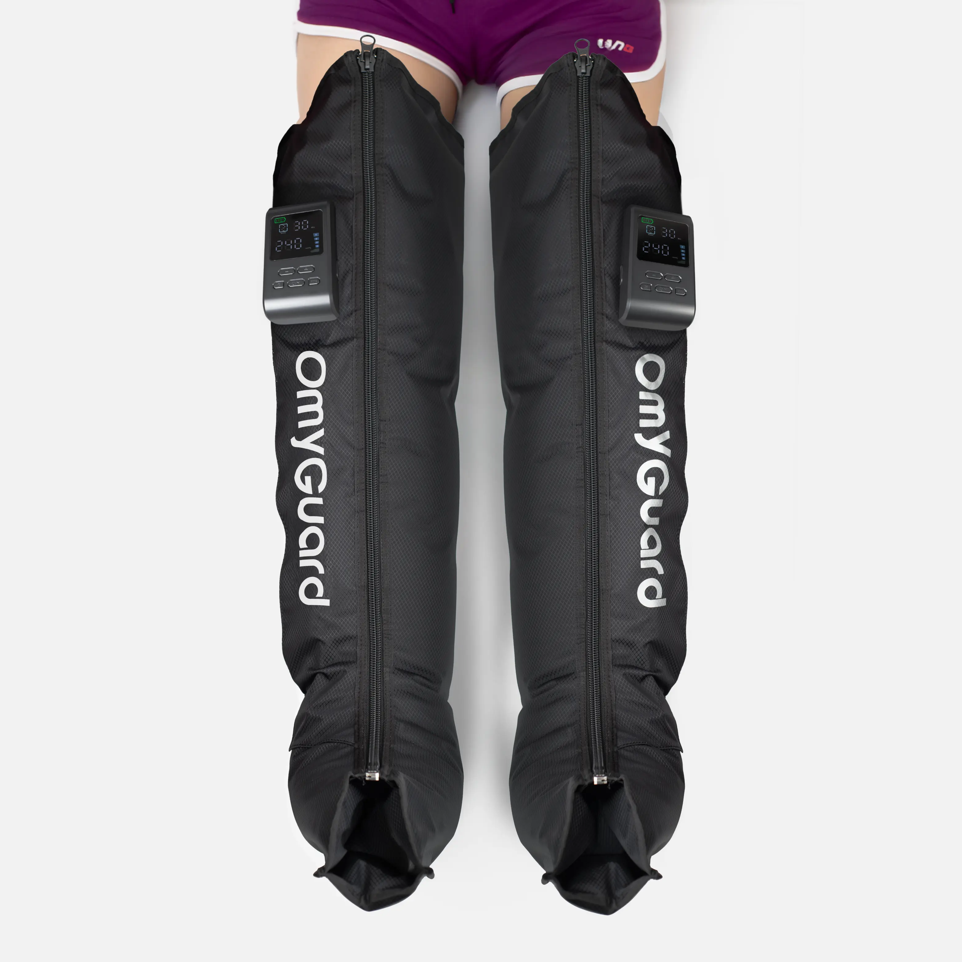 OMYGUARD Cordless Leg Compression Recovery Boots (Pair) - Long-Lasting Wireless Massage Device with Adjustable Pressure, Fabric Construction for Adults' Leg Relief, Marathon Fatigue Ease & Fast Recovery for Athletes