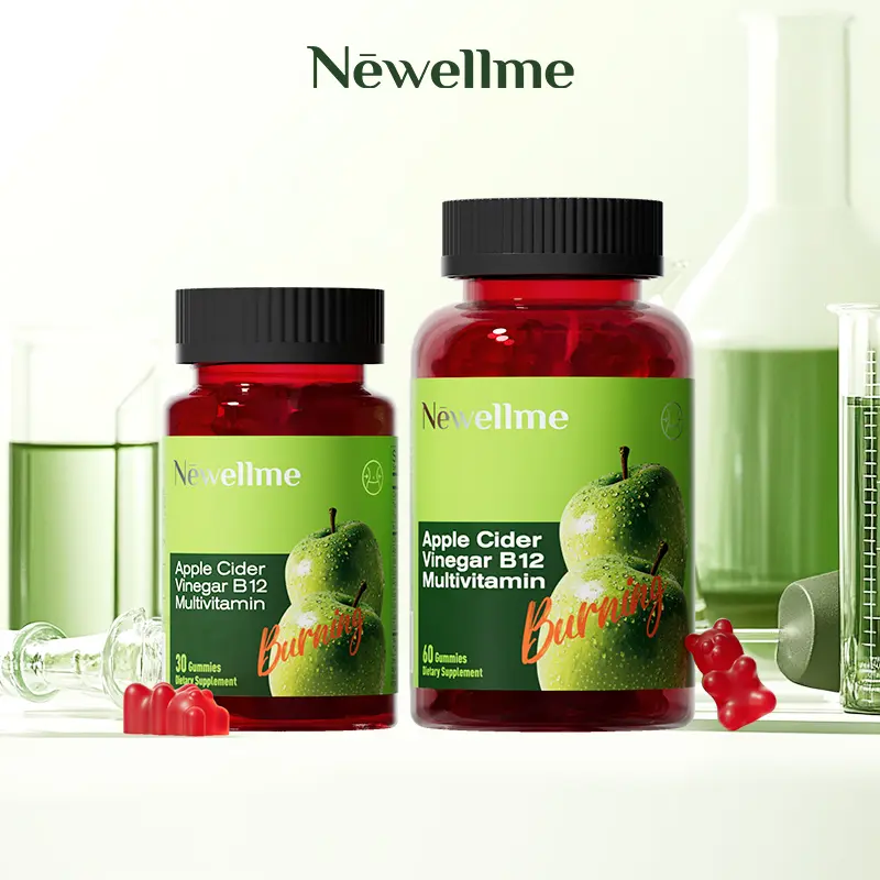 Newellme-Updated Version Apple Cider Vinegar Gummies Formulated - supports digestion, detoxification and cleansing - ACV Gummies W/VIT B12 Vitamin