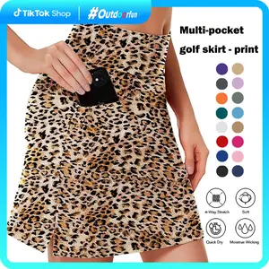 PINSPARK Skirt for Golf Tennis Women's Sports Athletic with Four pockets Knee Length Built-in Shorts Casual Workout  Springtok Outdoorfun