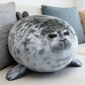 Soft Huggable Plush Seal Pillow, Realistic Sea Animal Stuffed Toy, Cute Cuddly Adorable Plush Pillow, Ideal Birthday Gift for Children and Adults Home Decoration